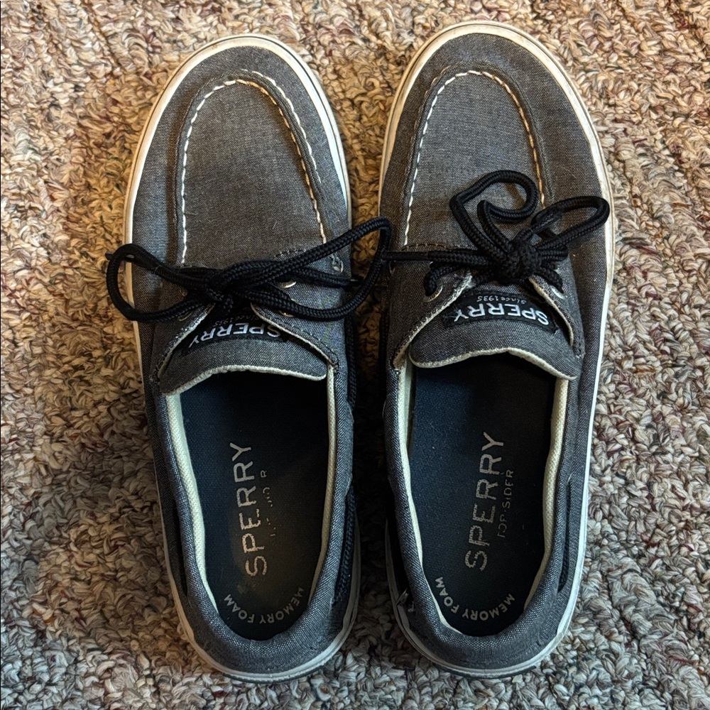 Sperry Men’s 7 Black Chambray Boat shoes - Picture 5 of 8